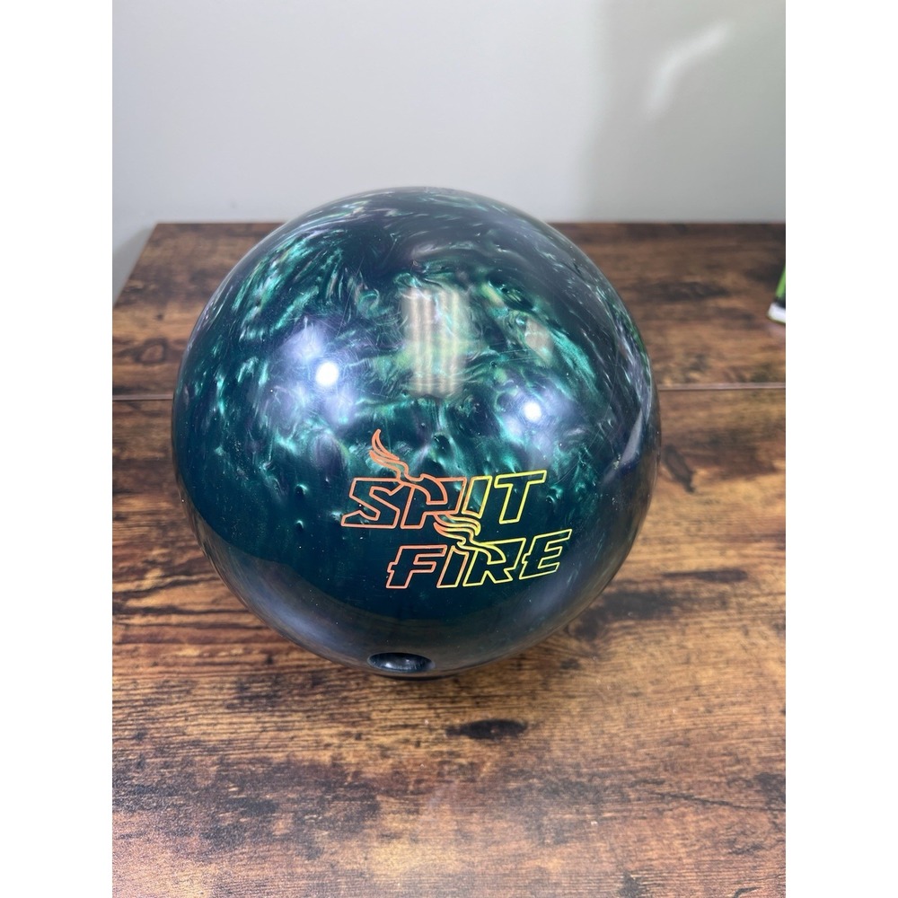 STORM Spit Fire BOWLING BALL Green Orange Swirl Used 15 lbs